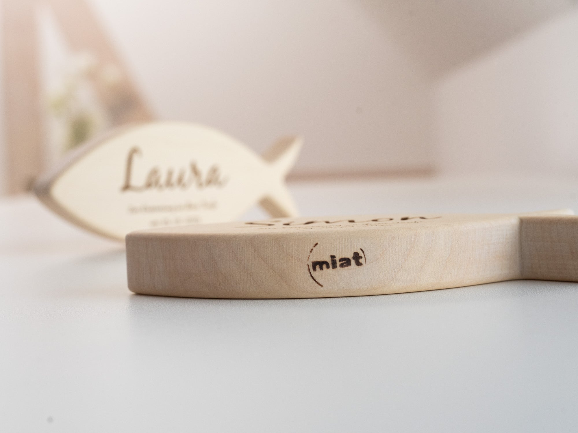 personalisiertes Geschenk zur Taufe, Christenfisch mit Name