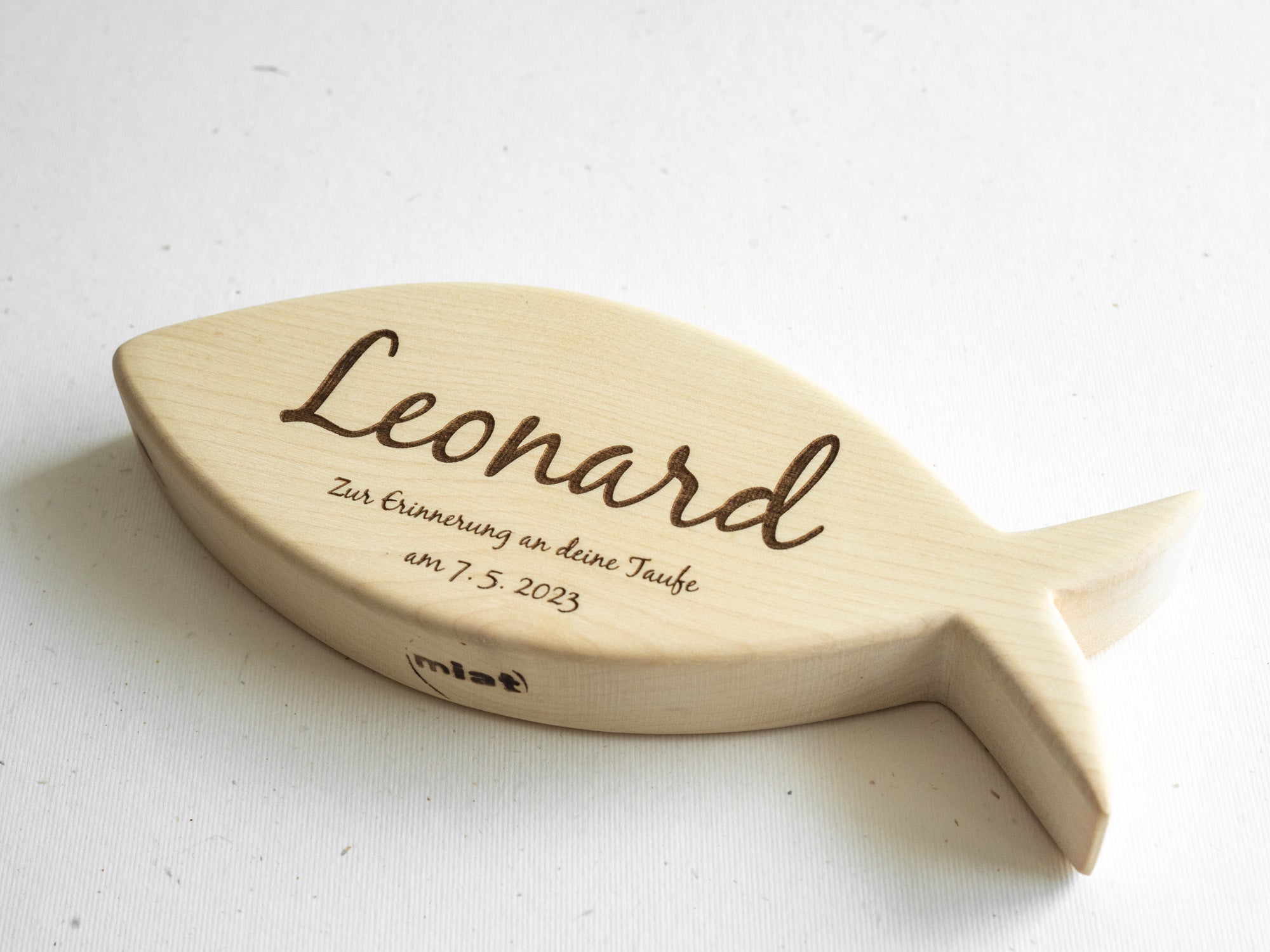 personalisiertes Geschenk zur Taufe, Christenfisch mit Name