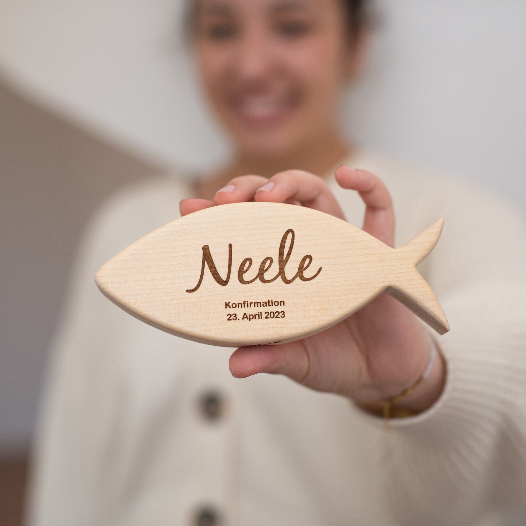 personalisiertes Geschenk zur Taufe, Christenfisch mit Name