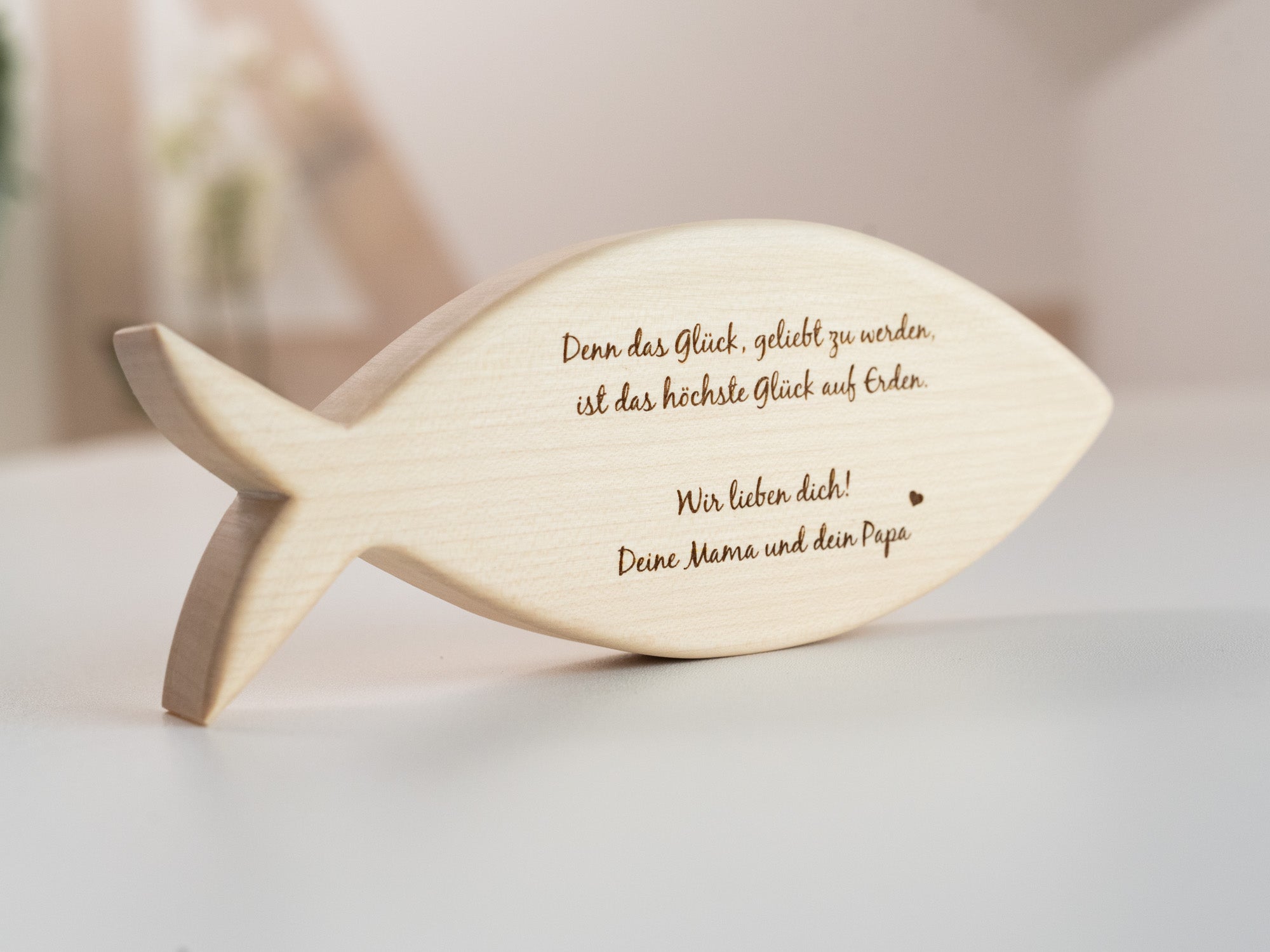 personalisiertes Geschenk zur Taufe, Christenfisch mit Name