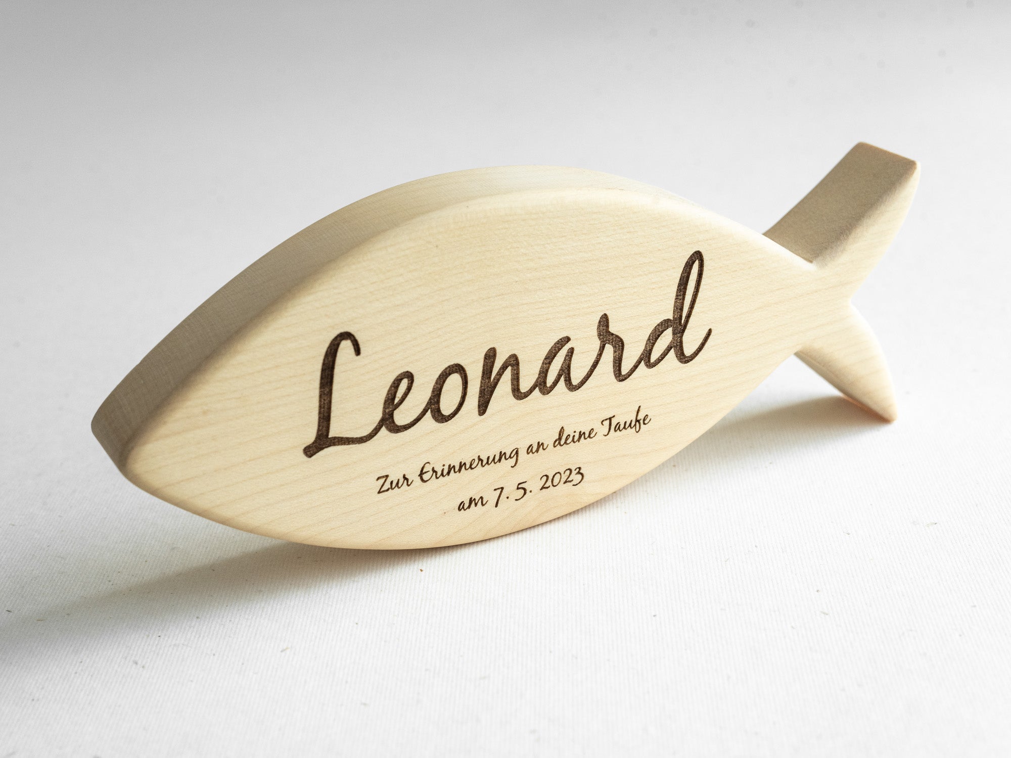 personalisiertes Geschenk zur Taufe, Christenfisch mit Name