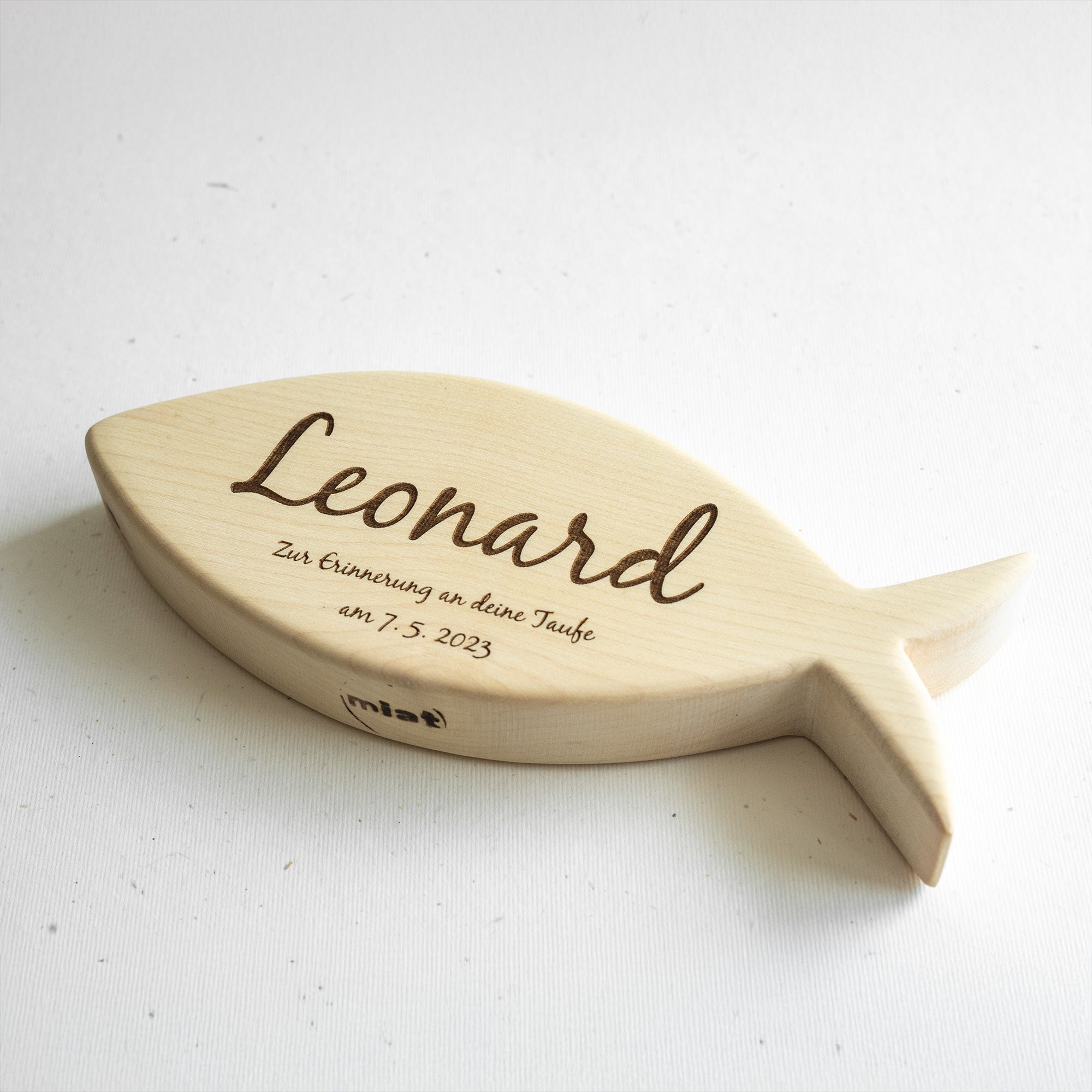 personalisiertes Geschenk zur Taufe, Christenfisch mit Name