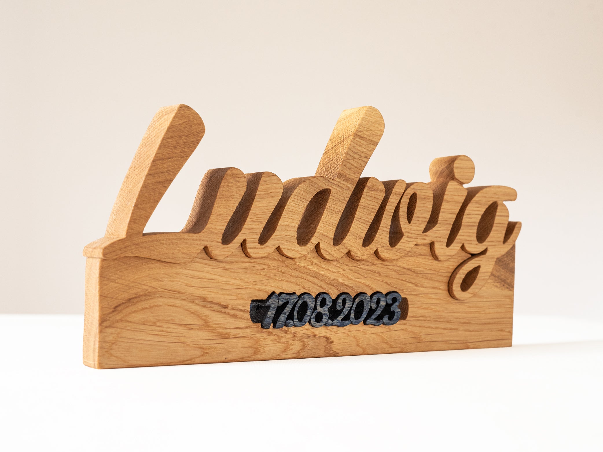 Name mit Geburtsdatum aus Holz | Schriftzug aus holz zum hinstellen | geschenk zur geburt, taufgeschenk, kinderzimmer, geburtstagsgeschenk