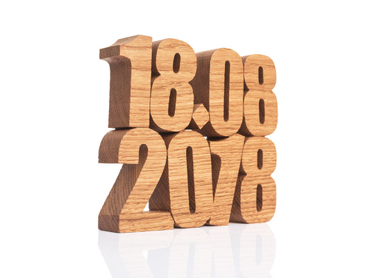 Datum-Block aus Holz: Ein modernes Andenken für besondere Momente