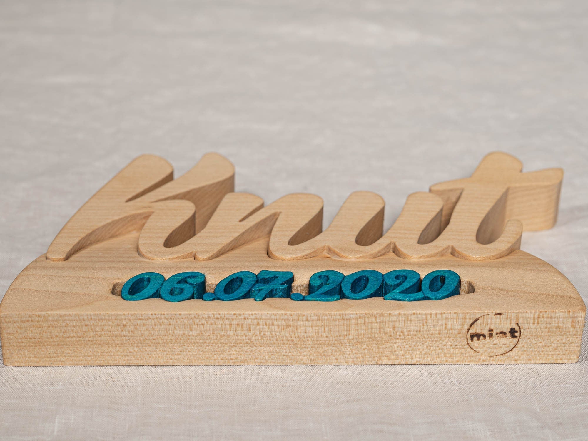 Name mit Geburtsdatum aus Holz | Schriftzug aus holz zum hinstellen | geschenk zur geburt, taufgeschenk, kinderzimmer, geburtstagsgeschenk